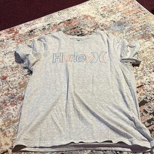 Hurley Gray Short Sleeve Tee Casual Cotton Blend